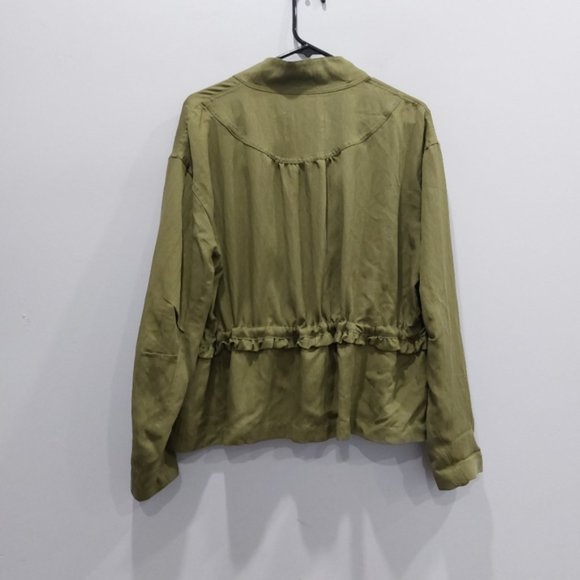 BY ANTHROPOLOGIE Oversized Utility Jacket Moss Green Size Small - Picture 7 of 8